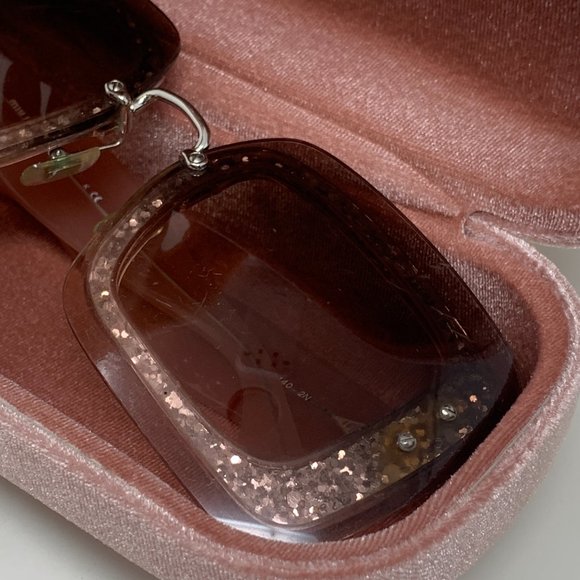 Miu Miu Sunglasses Pink Tinted Glitter Rims - Picture 10 of 11